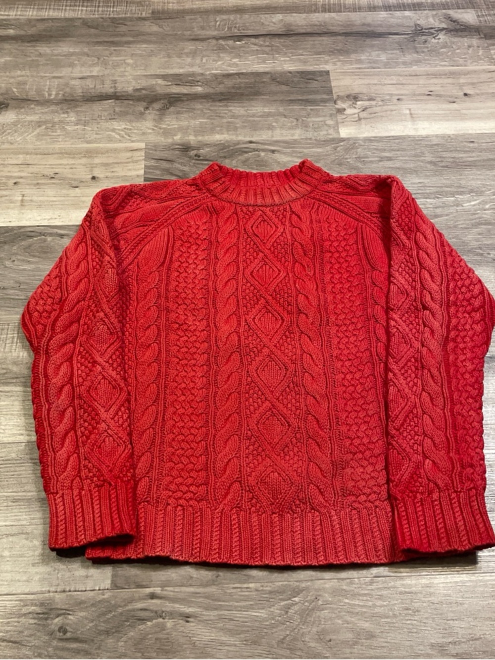Red polo Cable Knit Women’s Sweater
